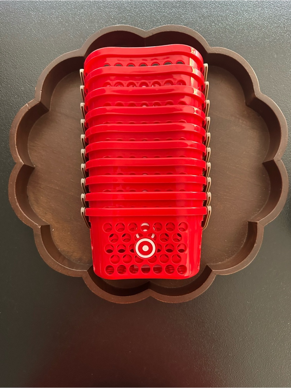 Target Red Mini Shopping Baskets - Stackable Retail Style ~ Set of 10
